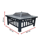 Danoz Direct - 18" Square Metal Fire Pit Outdoor Heater - danozdirect
