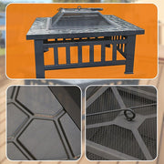 Danoz Direct - 18" Square Metal Fire Pit Outdoor Heater - danozdirect