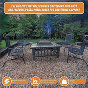 Danoz Direct - 18" Square Metal Fire Pit Outdoor Heater - danozdirect