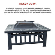 Danoz Direct - 18" Square Metal Fire Pit Outdoor Heater - danozdirect