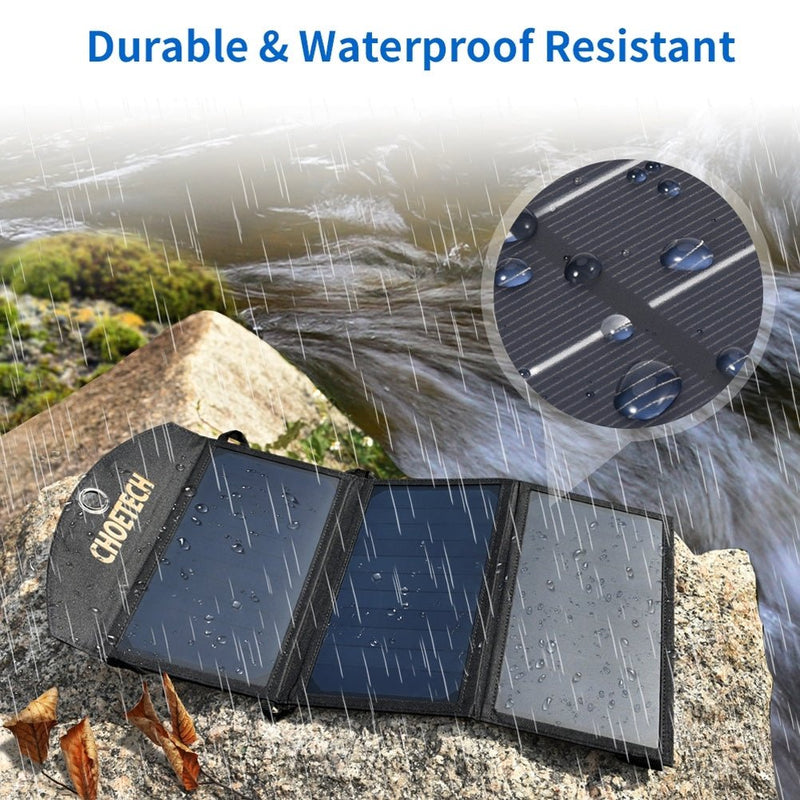 Danoz Direct - 19W Portable Solar Panel Charger SunPower Panels Dual USB Charger for Camping/RV/Outdoors - danozdirect