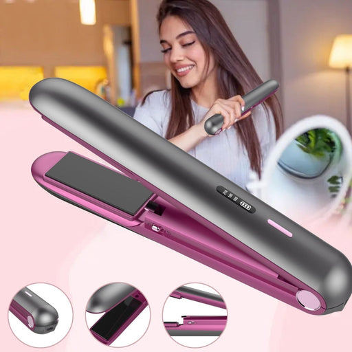 Danoz Direct - 2 - in - 1 Hair Straightener and Curler, Portable with Adjustable Heat - danozdirect