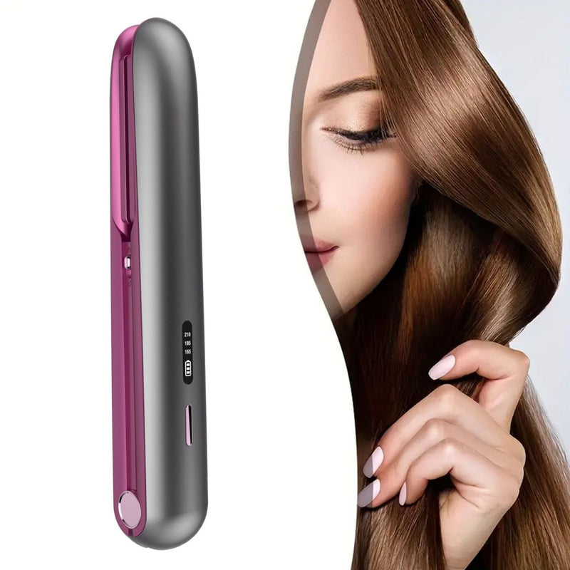 Danoz Direct - 2 - in - 1 Hair Straightener and Curler, Portable with Adjustable Heat - danozdirect