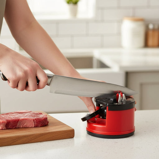 Danoz Direct - 2 x Kitchen Knife Sharpener Suction Grip Knives Blades Scissors Sharpening Tools - Inc. Delivery - danozdirect