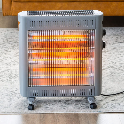 Danoz Direct - 2200W Quartz Infrared Radiant Heater with Adjustable Thermostat and 2 Power Settings - danozdirect