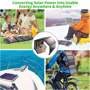 Danoz Direct - 22W Portable Waterproof Foldable Solar Panel Charger (Dual USB Ports) - danozdirect