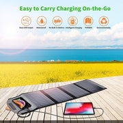Danoz Direct - 22W Portable Waterproof Foldable Solar Panel Charger (Dual USB Ports) - danozdirect