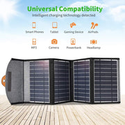 Danoz Direct - 22W Portable Waterproof Foldable Solar Panel Charger (Dual USB Ports) - danozdirect