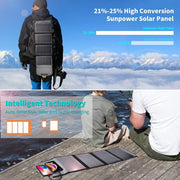 Danoz Direct - 22W Portable Waterproof Foldable Solar Panel Charger (Dual USB Ports) - danozdirect