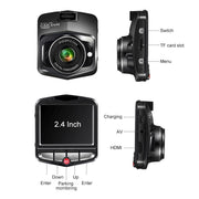 Danoz Direct - 2.4 Car DVR with Parking Monitoring & Loop Recording - Black - danozdirect