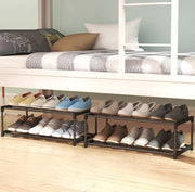 Danoz Direct - 4 - Tier Stainless Steel Shoe Rack Storage Organizer to Hold up to 20 Pairs of Shoes (80cm, Black) - danozdirect