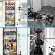 Danoz Direct - 6 Tier Adjustable Baskets Over Door Pantry Organiser for Home Kitchen - danozdirect