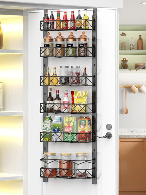 Danoz Direct - 6 Tier Adjustable Baskets Over Door Pantry Organiser for Home Kitchen - danozdirect