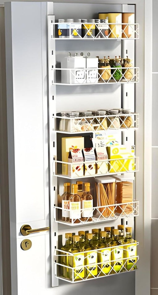 Danoz Direct - 6 Tier Adjustable Baskets Over Door Pantry Organiser for Home Kitchen - danozdirect