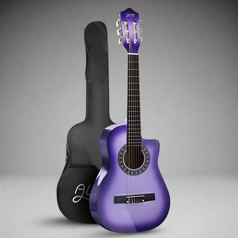 Danoz Direct - Alpha 34 Inch Classical Guitar Wooden Body Nylon String Beginner Kids Gift Purple - danozdirect
