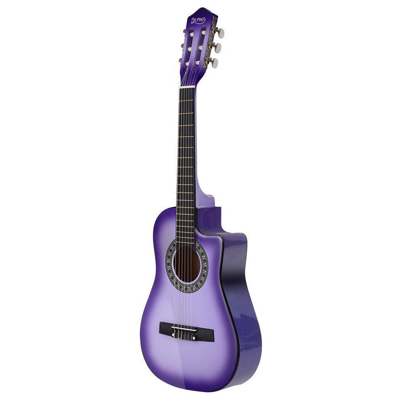 Danoz Direct - Alpha 34 Inch Classical Guitar Wooden Body Nylon String w/ Stand Beignner Purple - danozdirect