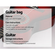 Danoz Direct - Alpha 34 Inch Classical Guitar Wooden Body Nylon String w/ Stand Beignner Red - danozdirect