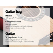 Danoz Direct - Alpha 38 Inch Acoustic Guitar Wooden Body Steel String Full Size w/ Stand Wood - danozdirect