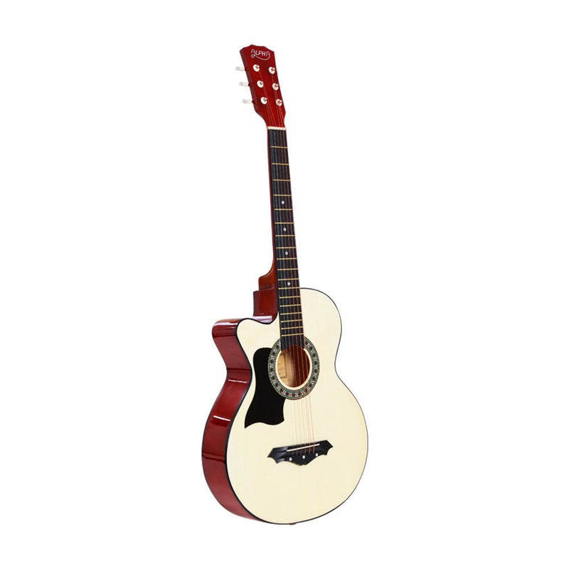 Danoz Direct - Alpha 38 Inch Acoustic Guitar Wooden Body Steel String w/ Stand Left Handed - danozdirect