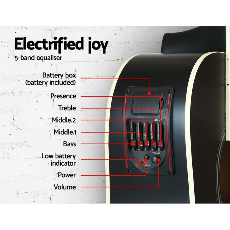 Danoz Direct - Alpha 41 Inch Acoustic Guitar Equaliser Electric Output Cutaway w/ Stand Black - danozdirect