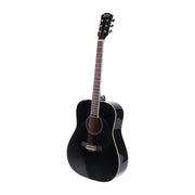 Danoz Direct - Alpha 41 Inch Acoustic Guitar Wooden Body Steel String Dreadnought Stand Black - danozdirect