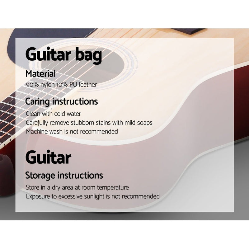 Danoz Direct - Alpha 41 Inch Acoustic Guitar Wooden Body Steel String Dreadnought Wood - danozdirect