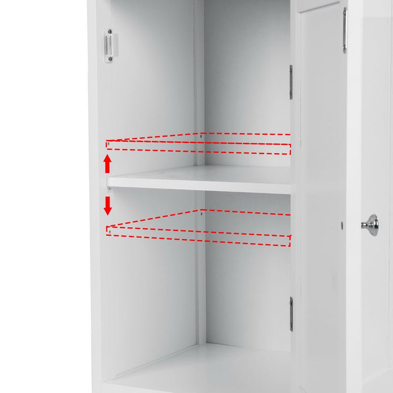 Danoz Direct - Artiss Bathroom Cabinet Storage 161cm White Rattan Tallboy Toilet Cupboard - danozdirect
