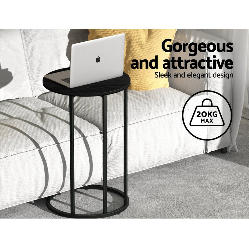 Danoz Direct - Artiss Coffee Table Side Table Round Black Martha - danozdirect