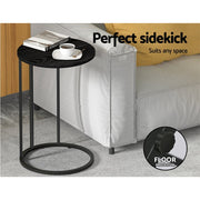 Danoz Direct - Artiss Coffee Table Side Table Round Black Martha - danozdirect