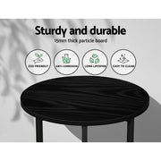 Danoz Direct - Artiss Coffee Table Side Table Round Black Martha - danozdirect