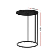 Danoz Direct - Artiss Coffee Table Side Table Round Black Martha - danozdirect