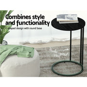 Danoz Direct - Artiss Coffee Table Side Table Round Black Martha - danozdirect