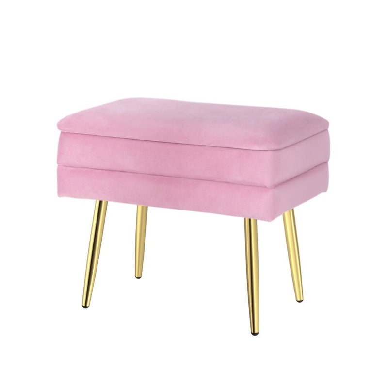 Danoz Direct - Artiss Ottoman Storage Foot Stool Velvet Pink - danozdirect