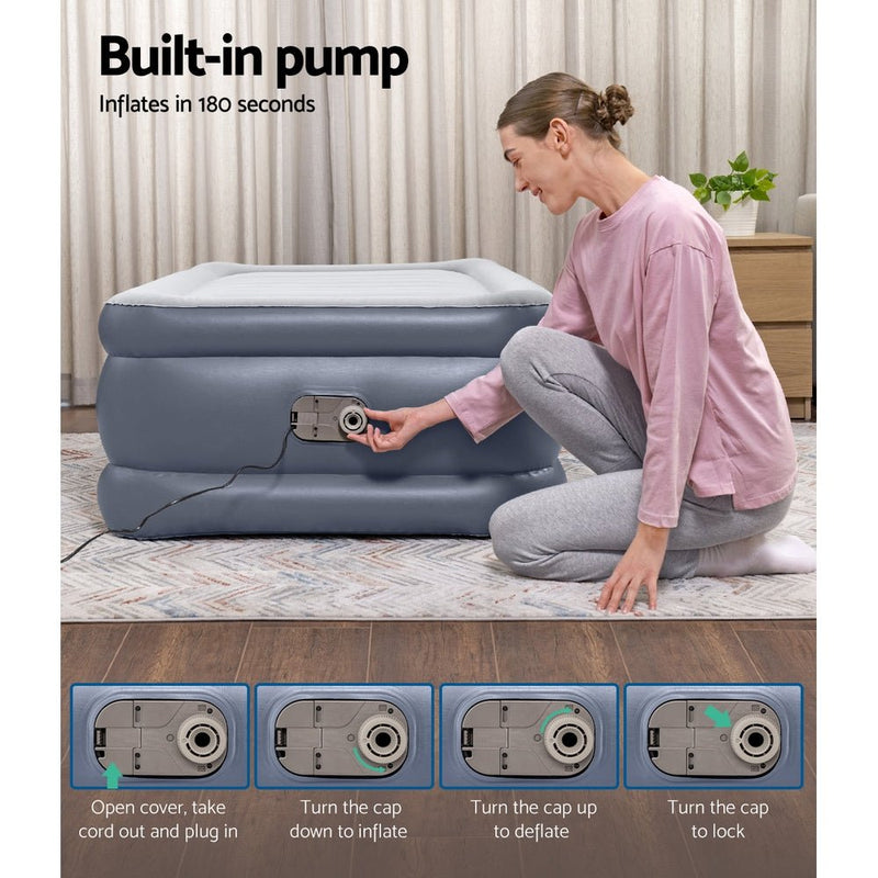 Danoz Direct - Bestway Mattress Air Bed Single Size 51CM Inflatable Camping Beds Home Outdoor - danozdirect