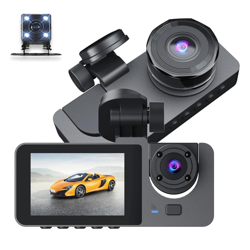 Danoz Direct - Black A2 Triple Lens Car Dash Camera Recorder - danozdirect
