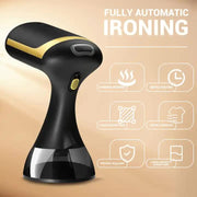 Danoz Direct - Black Handheld Garment Steamer - Portable Mini Steam Iron for Home Use, Wrinkle Remover & Fabric Freshener, Small Travel - Friendly. - danozdirect