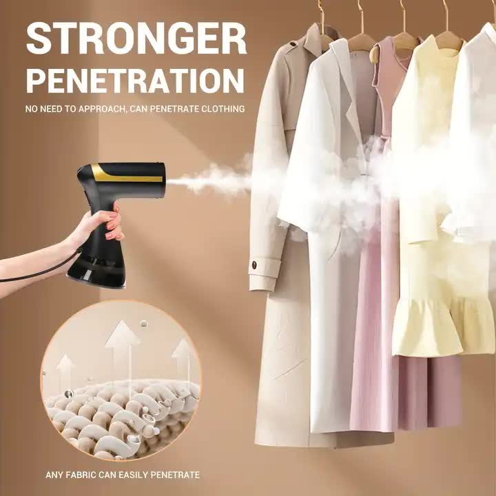 Danoz Direct - Black Handheld Garment Steamer - Portable Mini Steam Iron for Home Use, Wrinkle Remover & Fabric Freshener, Small Travel - Friendly. - danozdirect