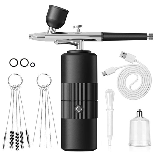 Danoz Direct - Black Portable Oxygen Infusion Nano Spray Facial Beauty Instrument - High Pressure Needle - Free Skin Care Mist Sprayer - danozdirect
