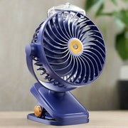 Danoz Direct - Blue Portable Clip - On Mist Fan - Rechargeable Cooling Fan with Adjustable Spray Modes - danozdirect
