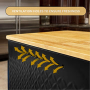 Danoz Direct - Bread Bin with Bamboo Lid used as Chopping Board for Kitchen Countertop - danozdirect