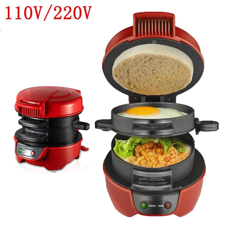 Danoz Direct BurgerPerfect - 3 - in - 1 Hamburger, breakfast machine frying eggs baking bread DIY burger maker - Just arrived! - danozdirect