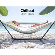 Danoz Direct Camping ⛺ Gardeon Hammock Bed Camping Chair Outdoor Lounge Single Cotton with Stand - danozdirect