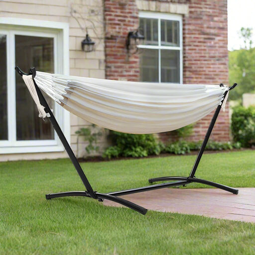 Danoz Direct Camping ⛺ Gardeon Hammock Bed Camping Chair Outdoor Lounge Single Cotton with Stand - danozdirect