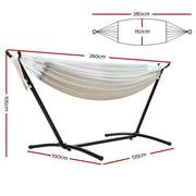 Danoz Direct Camping ⛺ Gardeon Hammock Bed Camping Chair Outdoor Lounge Single Cotton with Stand - danozdirect