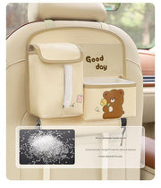 Danoz Direct - Car Seat Back Organizer with Practical design - Multi - Pocket Storage for Tissues and Gadgets - Cute bear(Pink) - danozdirect
