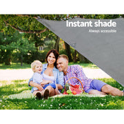 Danoz Direct - Caravan Privacy Screen Roll Out Awning 3.4x1.95M End Wall Side Sun Shade Grey - danozdirect