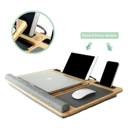Danoz Direct - CARLA HOME Bamboo Laptop Lap Desk with Cushion and Angle Adjustable for Office and Home - danozdirect