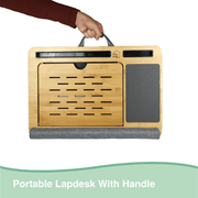 Danoz Direct - CARLA HOME Bamboo Laptop Lap Desk with Cushion and Angle Adjustable for Office and Home - danozdirect