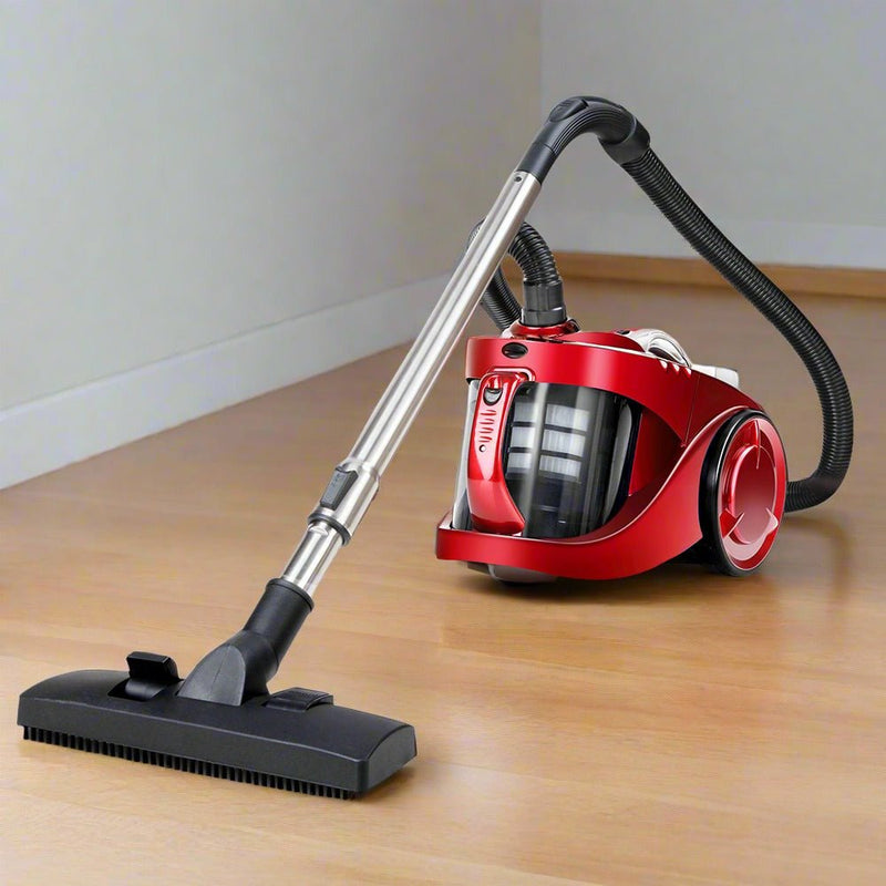 Danoz Direct - Devanti 2200W Bagless Vacuum Cleaner in a vibrant red color. With powerful suction and a bagless design - danozdirect