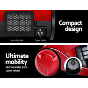 Danoz Direct - Devanti 2200W Bagless Vacuum Cleaner in a vibrant red color. With powerful suction and a bagless design - danozdirect